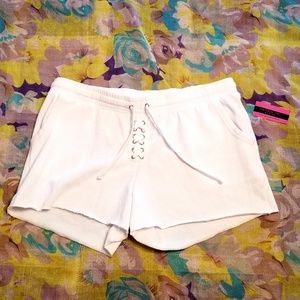 Material Girl Bright White Terry Shorts XL
